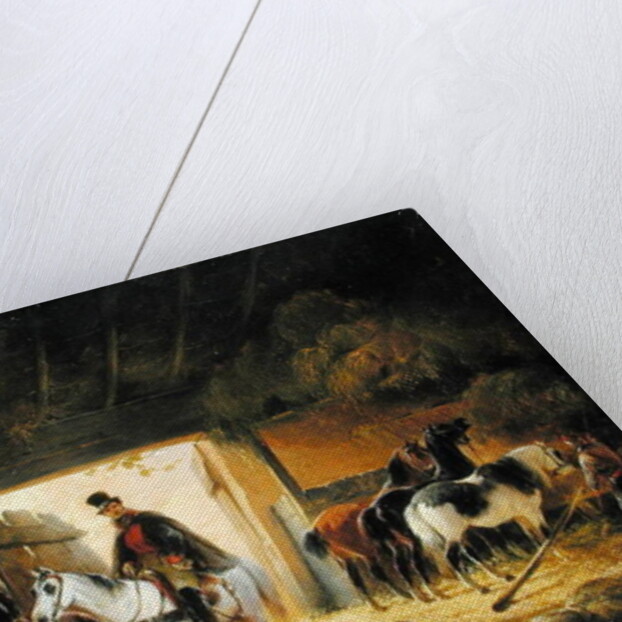 A Rider watering his Horse in a Stable, 1840 by Joseph Moerenhout