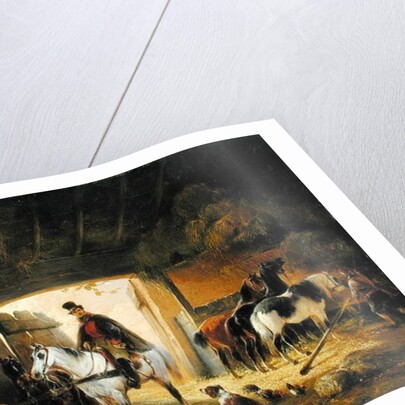 A Rider watering his Horse in a Stable, 1840 by Joseph Moerenhout