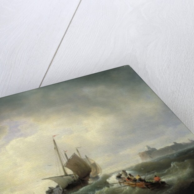 The Entrance to the Harbour at Hellevoetsluys, 1850 by Andreas Achenbach