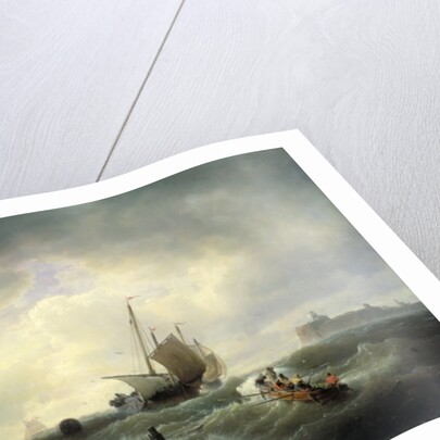 The Entrance to the Harbour at Hellevoetsluys, 1850 by Andreas Achenbach