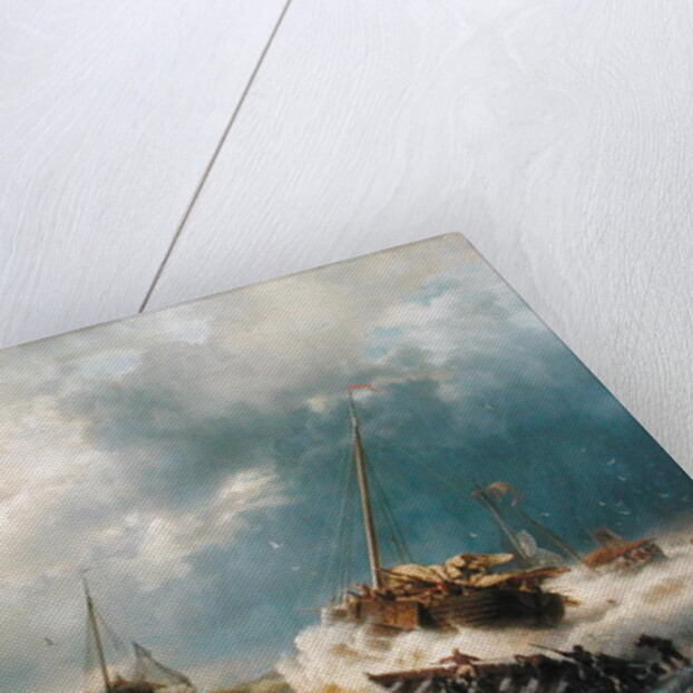 Ships in a Storm on the Dutch Coast, 1854 by Andreas Achenbach