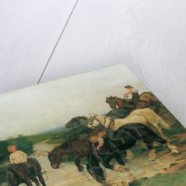 Bathing Horses after Work, 1884 by William Frank Calderon