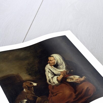 Old Woman with Dog by Bartolome Esteban Murillo