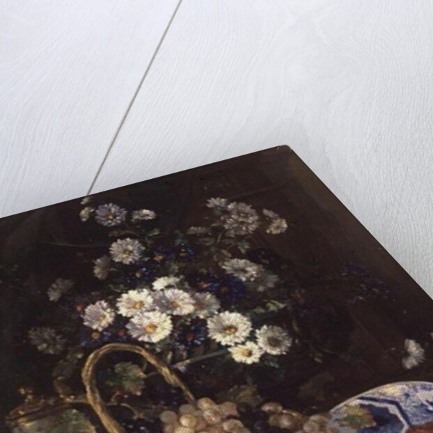 Still life with Flowers and Fruit by Eugene Henri Cauchois