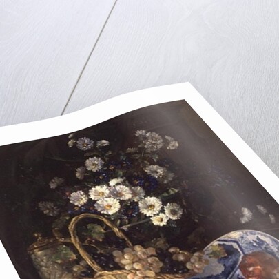 Still life with Flowers and Fruit by Eugene Henri Cauchois