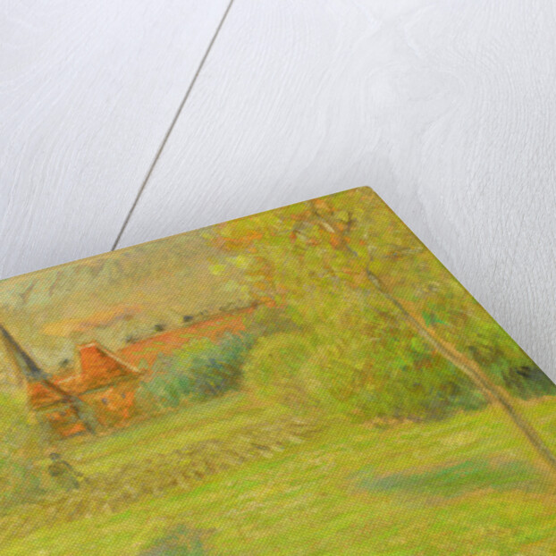 The shepherd and the church of Eragny, 1889 by Camille Pissarro