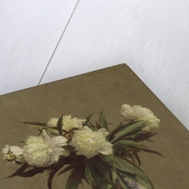 Peonies in a Blue and White Vase, 1872 by Ignace Henri Jean Fantin-Latour