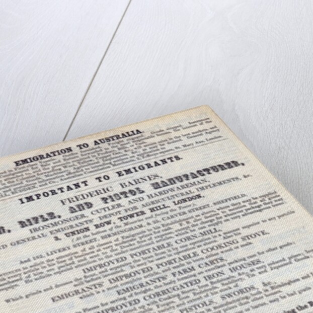 Poster advertising emigrant services by English School