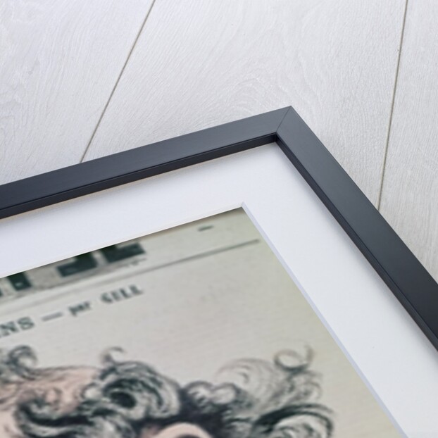 Charles Dickens astride the English Channel, cover illustration from 'L'Eclipse', 14th June 1868 by Andre Gill