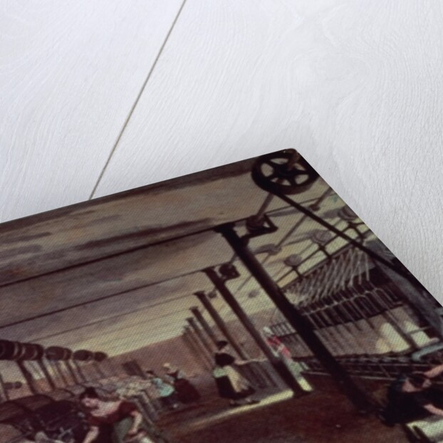 Interior of cotton mill, 19th century by Thomas Allom