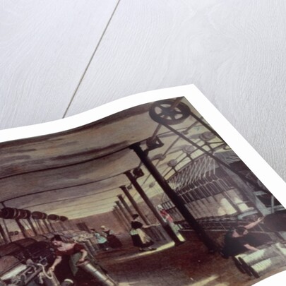 Interior of cotton mill, 19th century by Thomas Allom