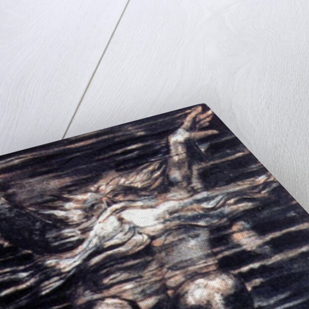 The First Book of Urizen; Bearded man swimming through water, 1794 by William Blake