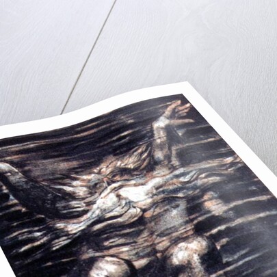 The First Book of Urizen; Bearded man swimming through water, 1794 by William Blake