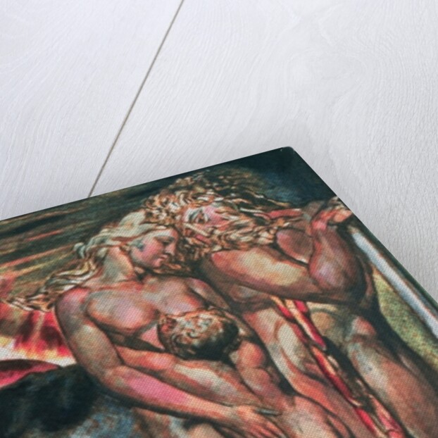 The First Book Of Urizen; Los at the forge with Enitharmon and Orc by William Blake