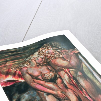 The First Book Of Urizen; Los at the forge with Enitharmon and Orc by William Blake