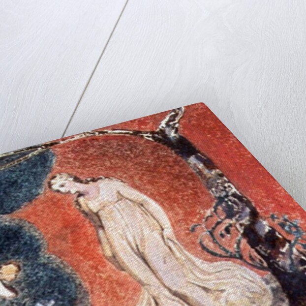 Book of Thel; the Lily bowing before Thel, before going off 'to mind her numerous charge among the verdant grass', 1789 by William Blake