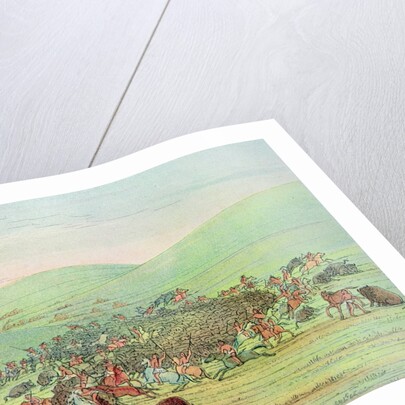 Minatarees attacking buffalo on horseback by George Catlin