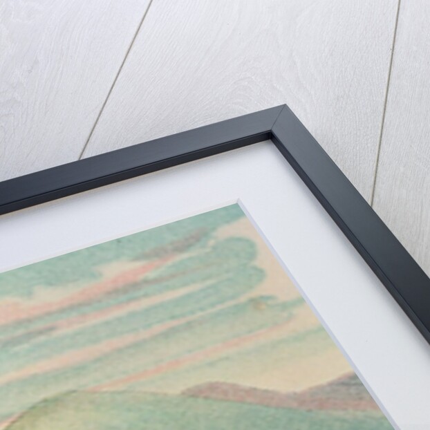 Buffalo bull protecting calf and mother under attack by George Catlin