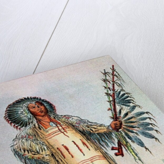 Mandan Indian Ha-Na-Tah-Muah, Wolf chief by George Catlin