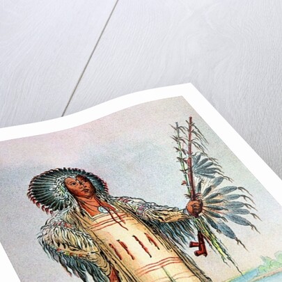 Mandan Indian Ha-Na-Tah-Muah, Wolf chief by George Catlin