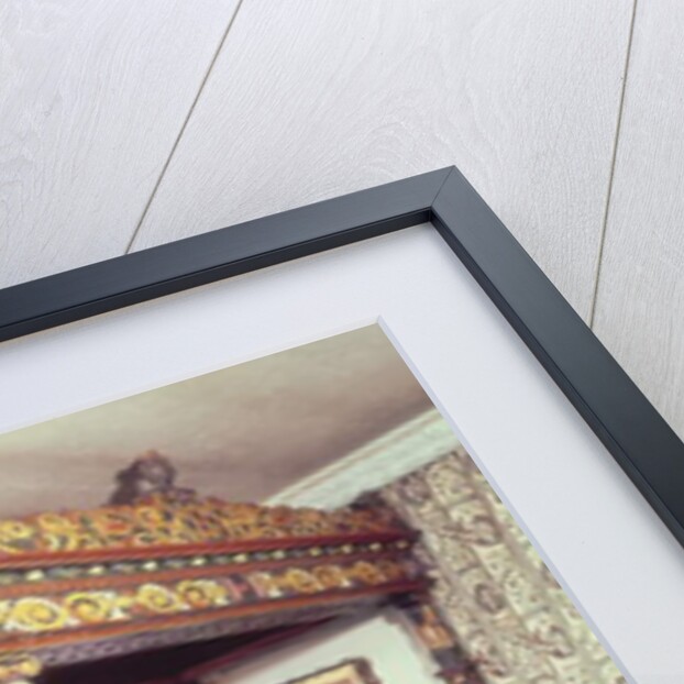 Painted four poster bed with Ionic capitals supported by figures of Adam, Eve, Cain and Abel, 1541 by Anonymous