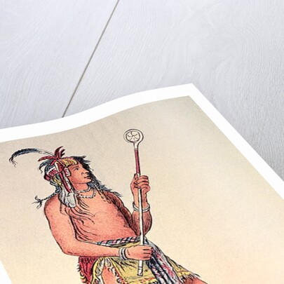 Sioux ball player Ah-No-Je-Nange, 'He who stands on both sides' by George Catlin