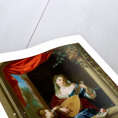 Elegant Lady Playing the Lute at a Window by Philip van Dyck