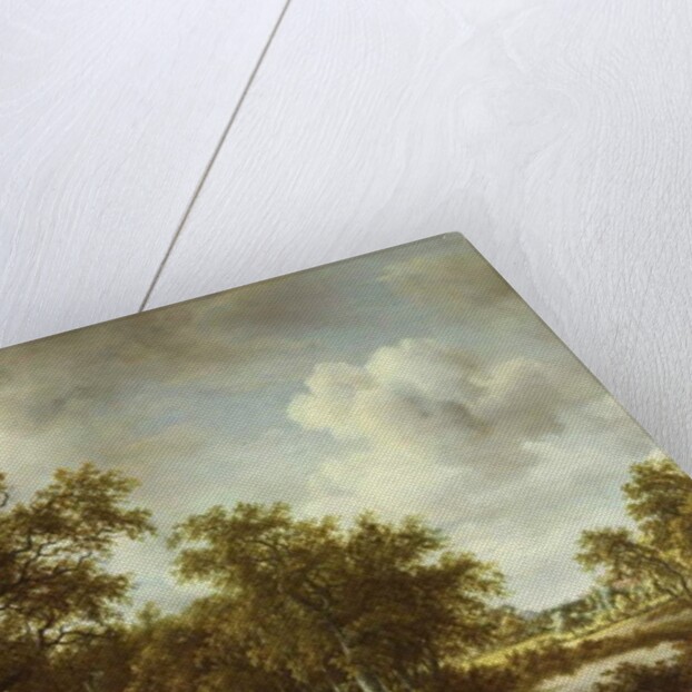 A Wooded Landscape with an Angler by a Pond, 1664 by Meindert Hobbema