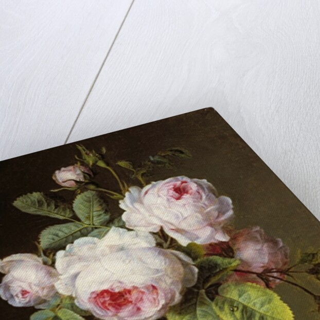 Roses in a Glass Vase on a Ledge by Cornelis van Spaendonck