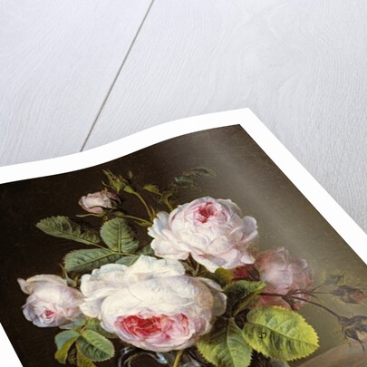 Roses in a Glass Vase on a Ledge by Cornelis van Spaendonck