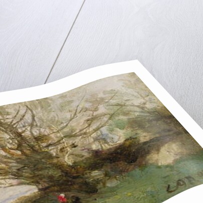 Winter Landscape Beside a Lake by Jean Baptiste Camille Corot