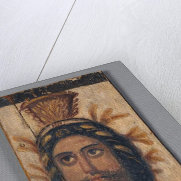 Panel with Painted Image of Serapis wearing a gold Kalathos crown, 180-200 AD by Roman Period Egyptian