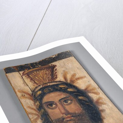 Panel with Painted Image of Serapis wearing a gold Kalathos crown, 180-200 AD by Roman Period Egyptian