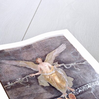 Wall fragment with winged Female on Black Ground, c. 70 by Roman