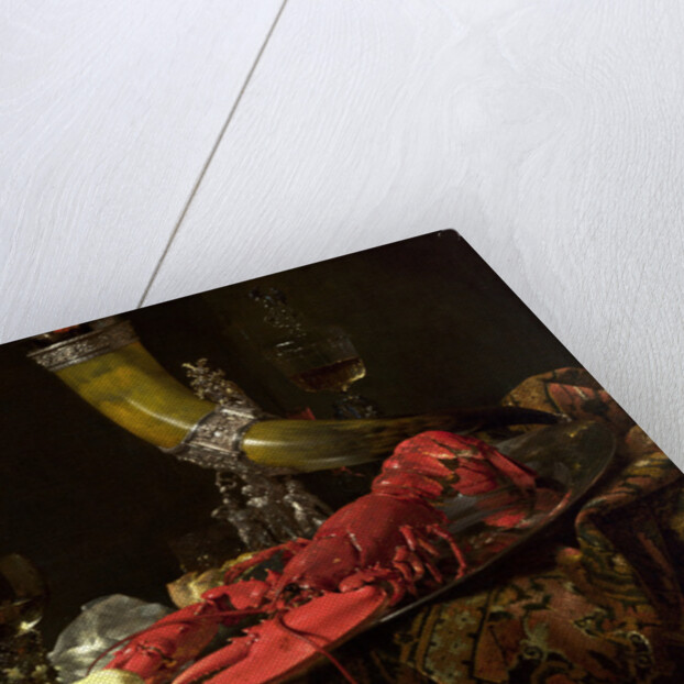 Still Life with the Drinking-Horn of the St. Sebastian Archers' Guild, Lobster and Glasses, c.1653 by Willem Kalf