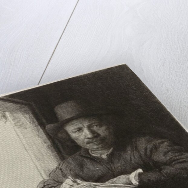 Self-portrait etching at a window, 1648 by Rembrandt Harmensz. van Rijn