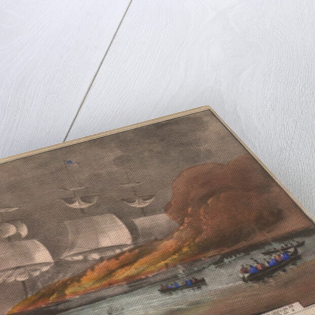 Burning of the Clipper Ship, 'Golden Light' by N. and Ives J.M. Currier