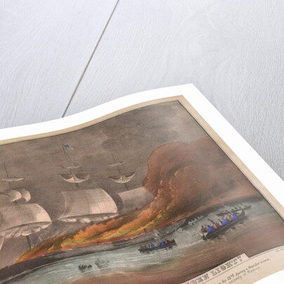 Burning of the Clipper Ship, 'Golden Light' by N. and Ives J.M. Currier