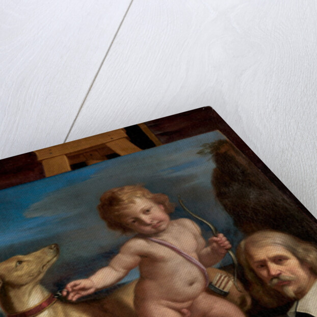 Self-Portrait before a Painting of 'Amor Fedele', 1655 by Guercino