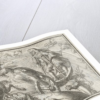 Caricature depicting Louis XIV as Apollo in his chariot, 1701 by Romeyn de Hooghe