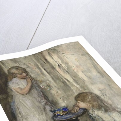 Two Girls Blowing Bubbles, c.1880 by Jacob Henricus or Hendricus Maris
