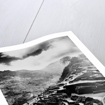 Rice terraces carved out of the hillsides hundreds of years ago by Ifuago farmers, Philippine Islands, c.1890-1923 by Anonymous