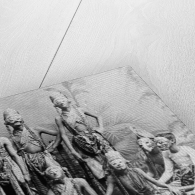 Masked men of the theater acting in 'Topéing,' Java, Indonesia, c.1900-1923 by Anonymous