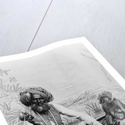 India, Fakir with monkeys, c.1890-1925 by Anonymous