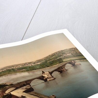 General view and Benezech or Benezet Bridge, Avignon, Provence, France, c.1890-c.1900 by Anonymous