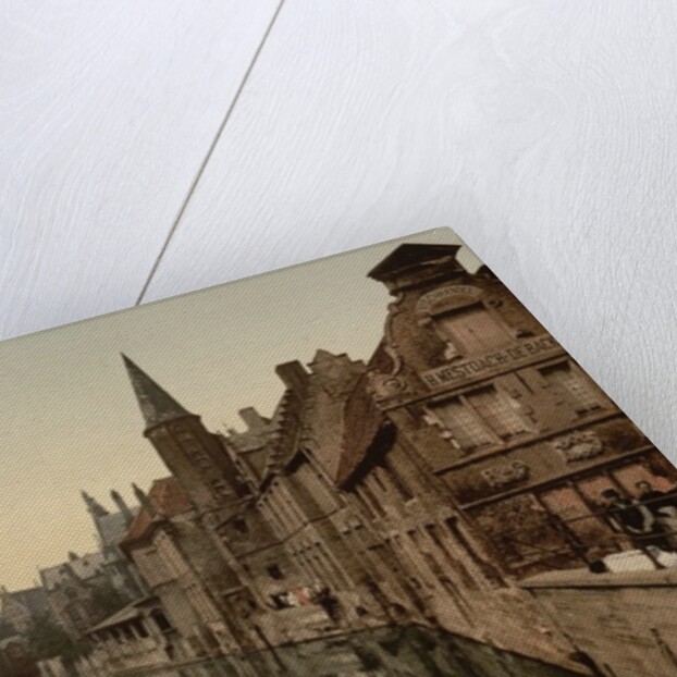 Canal and Belfry, Bruges, Belgium, c.1890-c.1900 by Anonymous