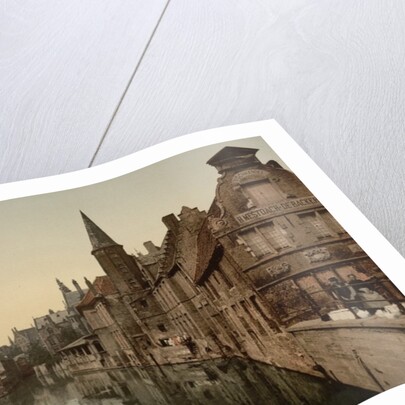 Canal and Belfry, Bruges, Belgium, c.1890-c.1900 by Anonymous