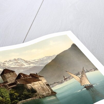Chillon Castle, and Dent du Midi, Geneva Lake, Switzerland, c.1890-c.1900 by Anonymous