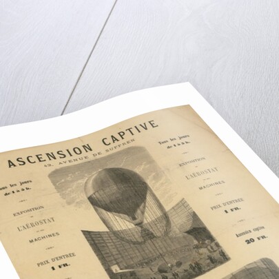 Broadside announcing a captive balloon ascension during the Paris Exposition of 1867 by Anonymous