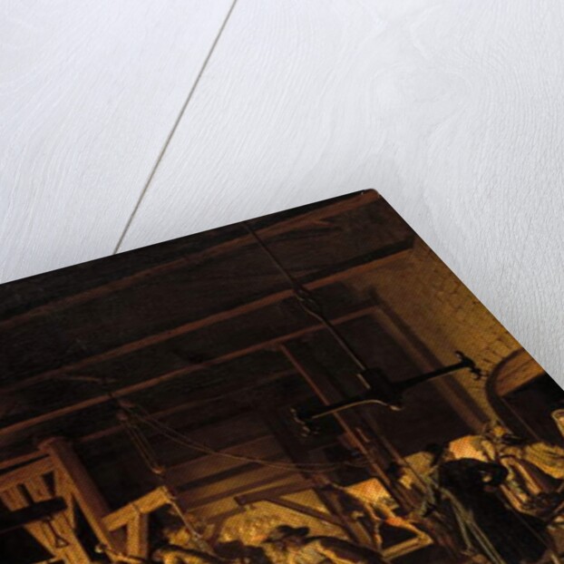 In the Anchor-Forge at Soderfors. The Smiths Hard at Work by Pehr Hillestrom